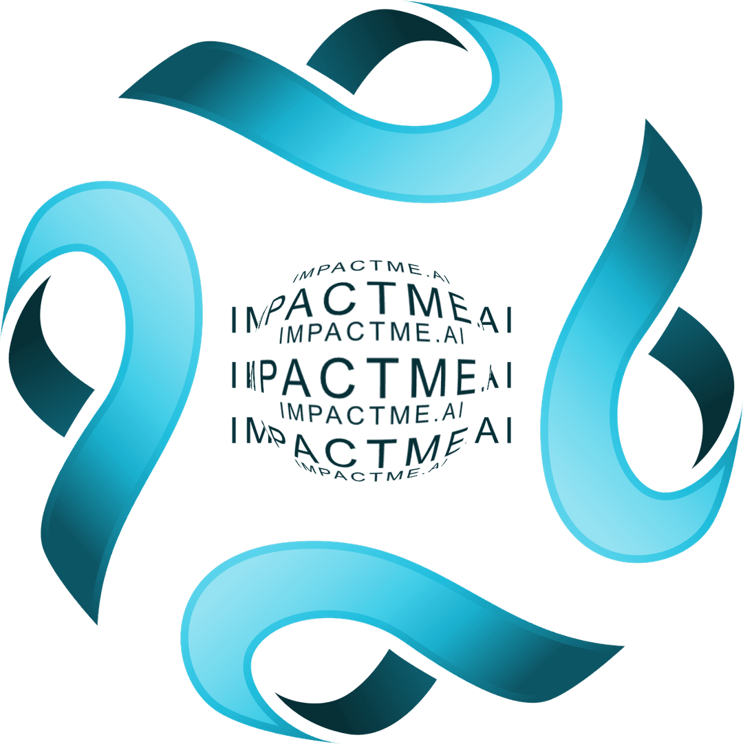 ImpactMe.AI logo — swirling ribbons around the ImpactMe.AI globe